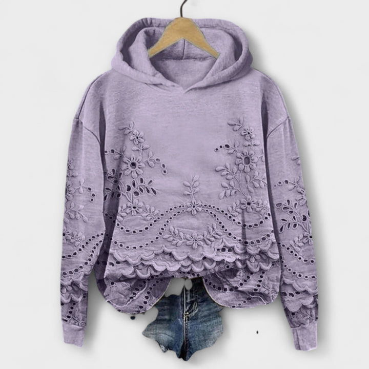 Grace – Vintage Kapüşonlu Sweatshirt Çiçek Desenli