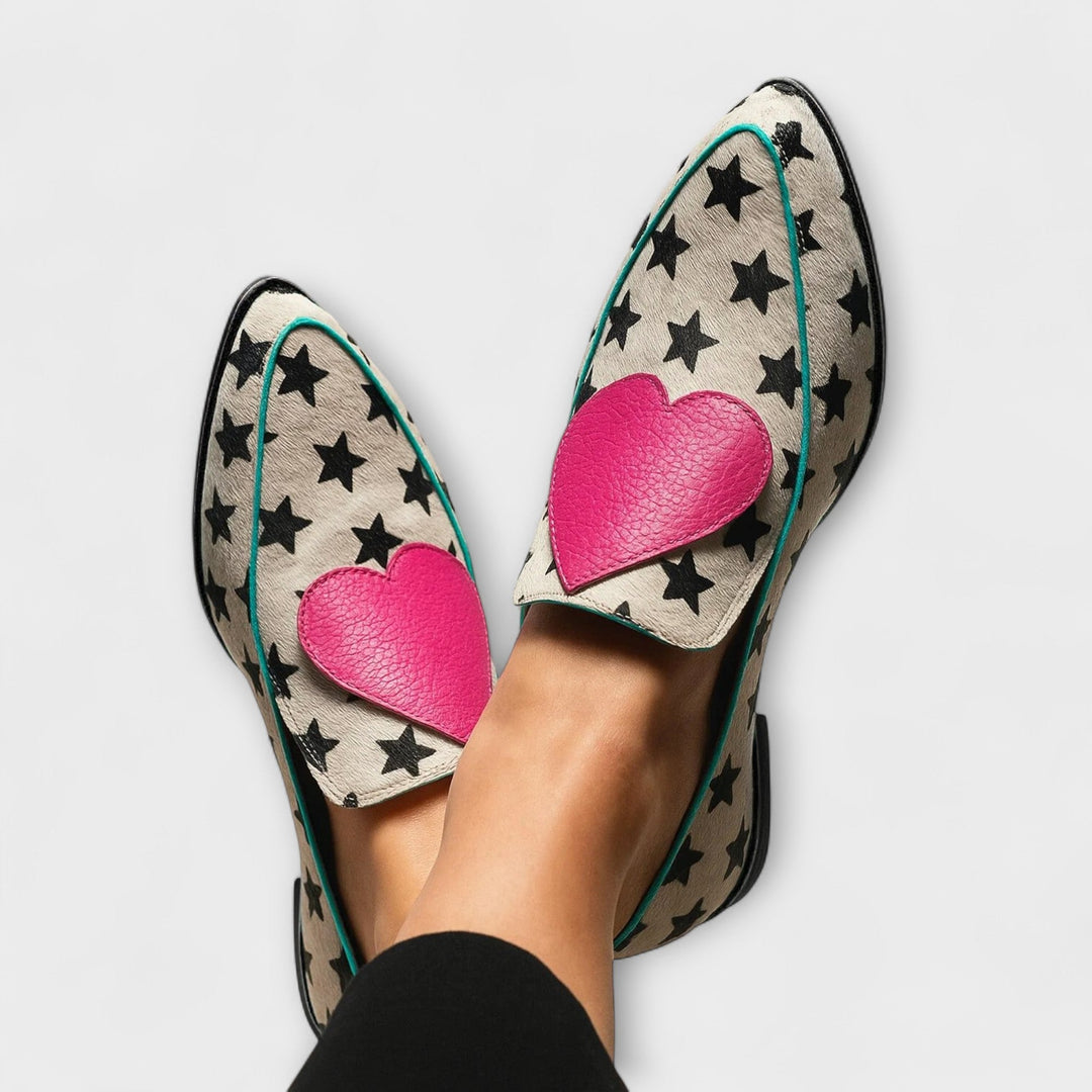 Jovie – Kalp Patchwork Detaylı Bej Renkli Loafer
