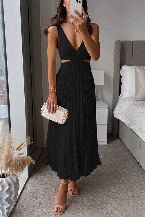 Zoe™ - Plise Maxi Elbise