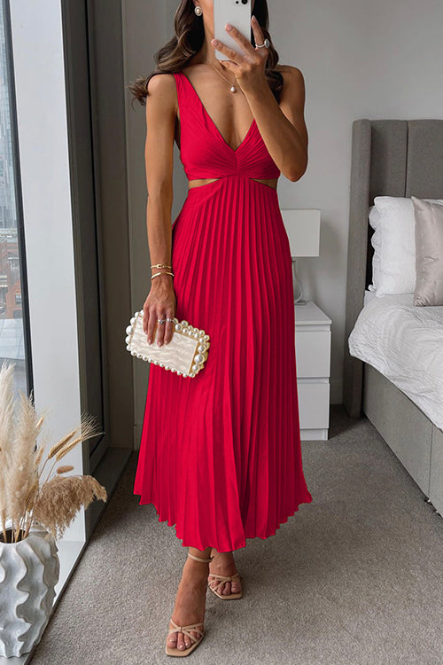 Zoe™ - Plise Maxi Elbise