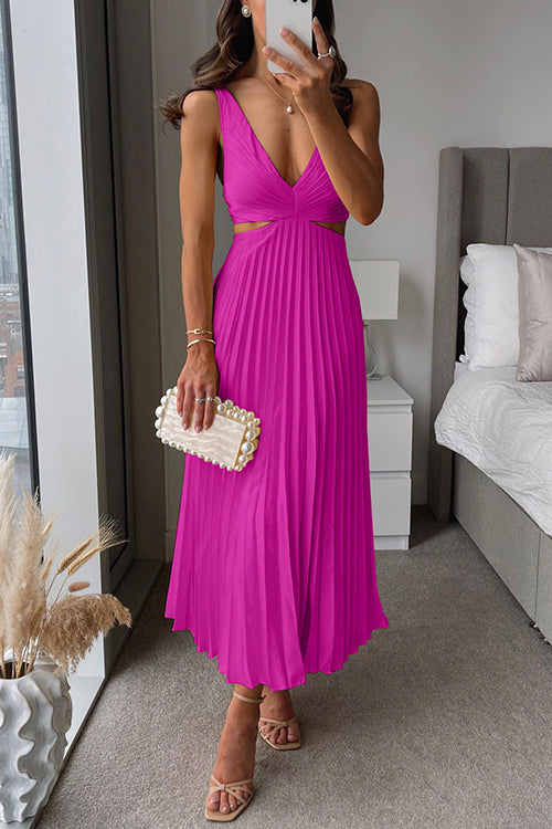 Zoe™ - Plise Maxi Elbise