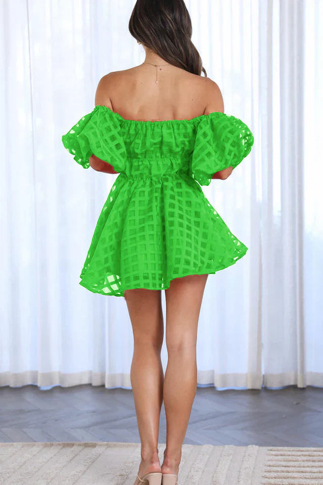 Evie™ – Kabartmalı Kol Mini Elbise