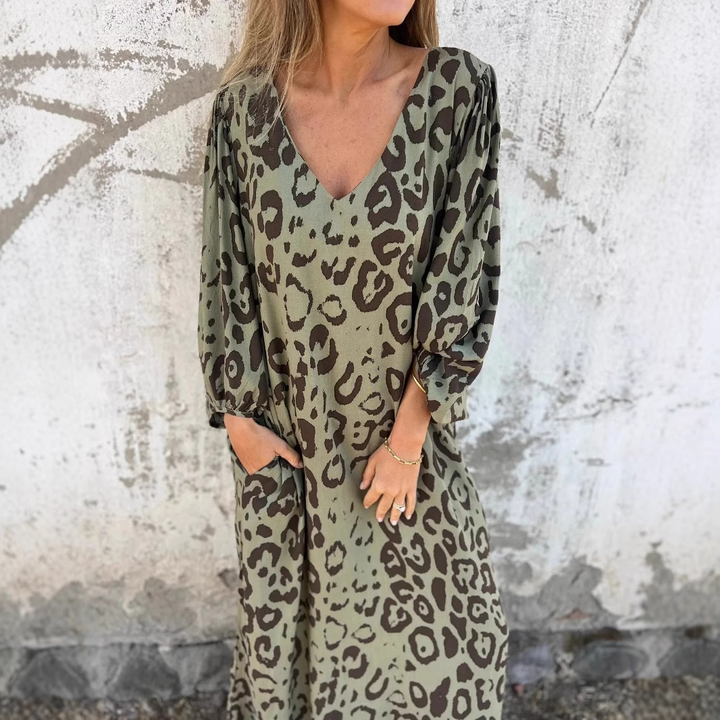 Denise | Leopar Desenli Elbise