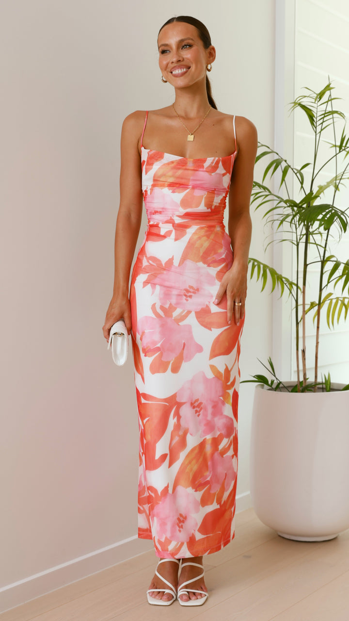 Ashley™ – Çiçek Desenli Maxi Elbise