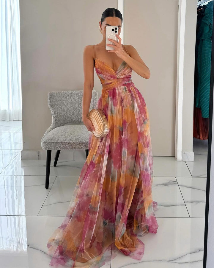Alice™ | Şık Çiçek Desenli Maxi Elbise