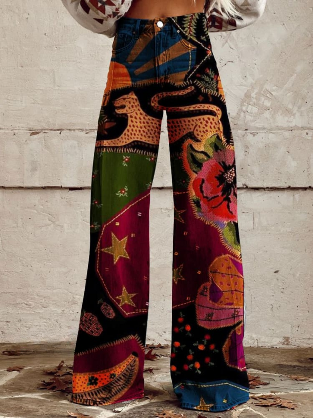 Teresa | Vintage Bohem Geniş Paça Pantolon