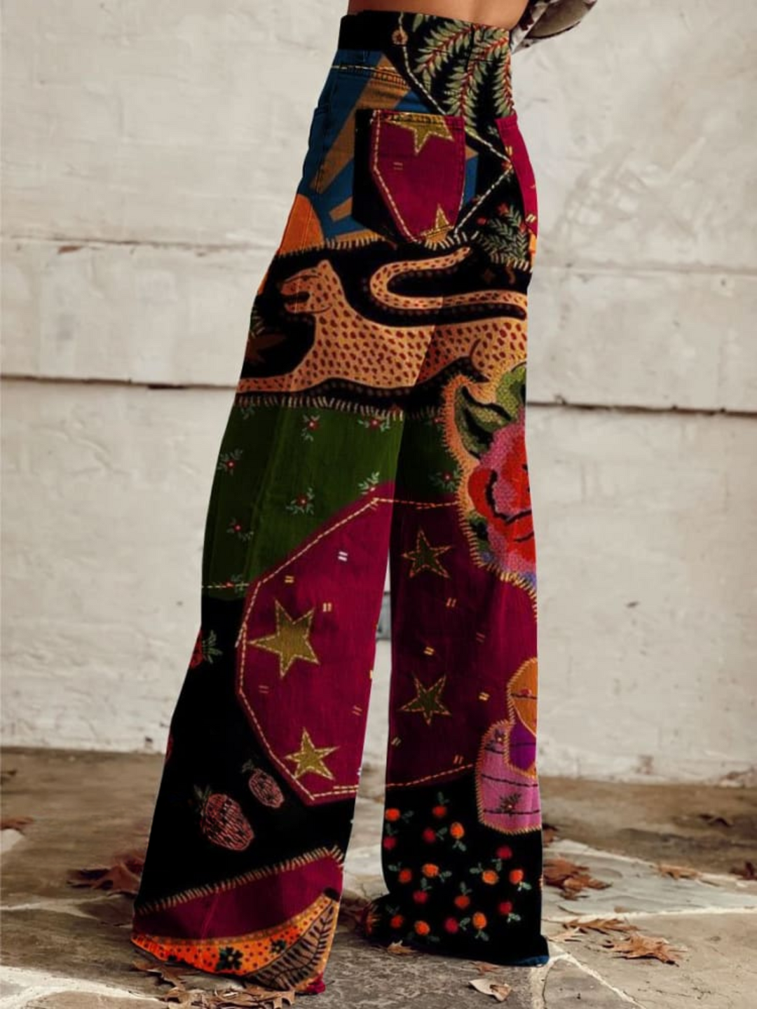 Teresa | Vintage Bohem Geniş Paça Pantolon