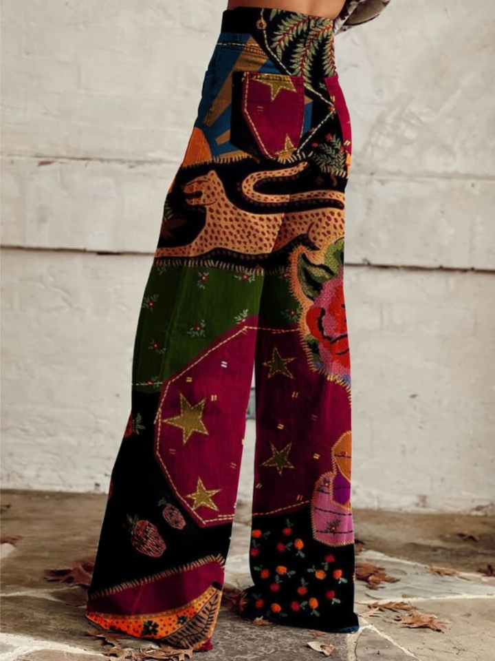 Teresa | Vintage Bohem Geniş Paça Pantolon