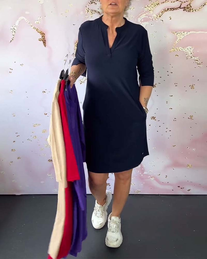 Hanne | V Yaka Şık Elbise