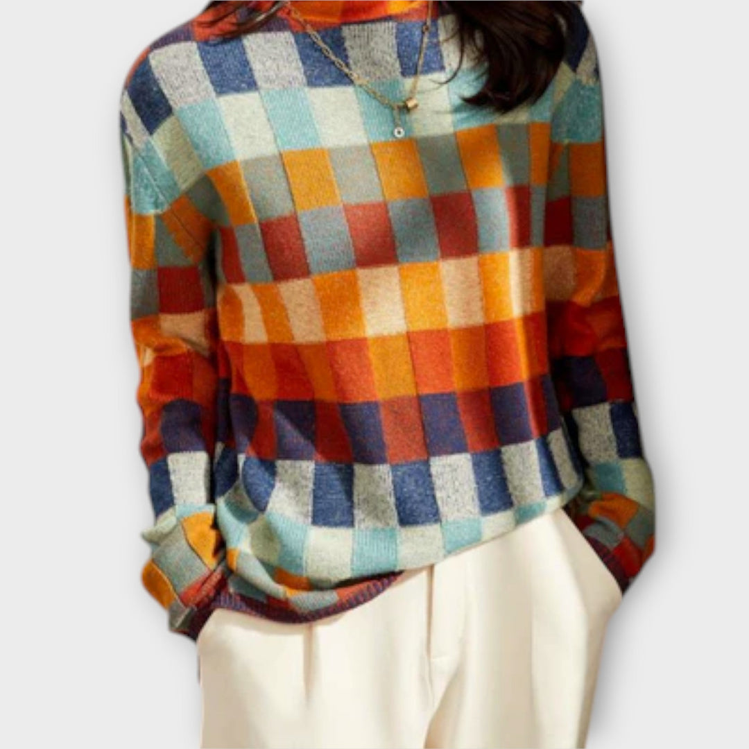 Erika - Patchwork Yüksek Yaka Kazak