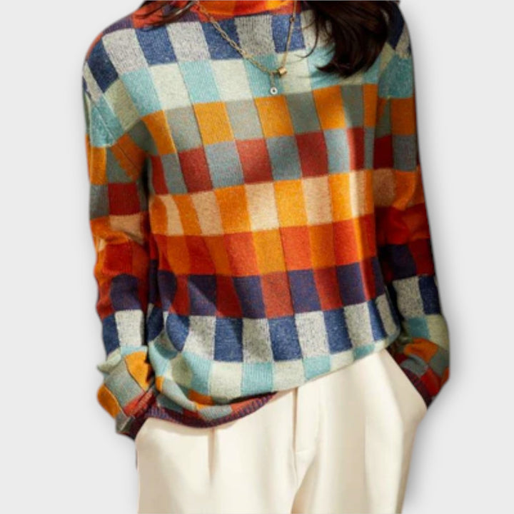 Erika - Patchwork Yüksek Yaka Kazak