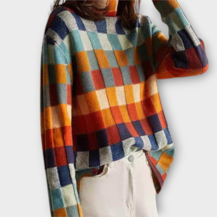 Erika - Patchwork Yüksek Yaka Kazak