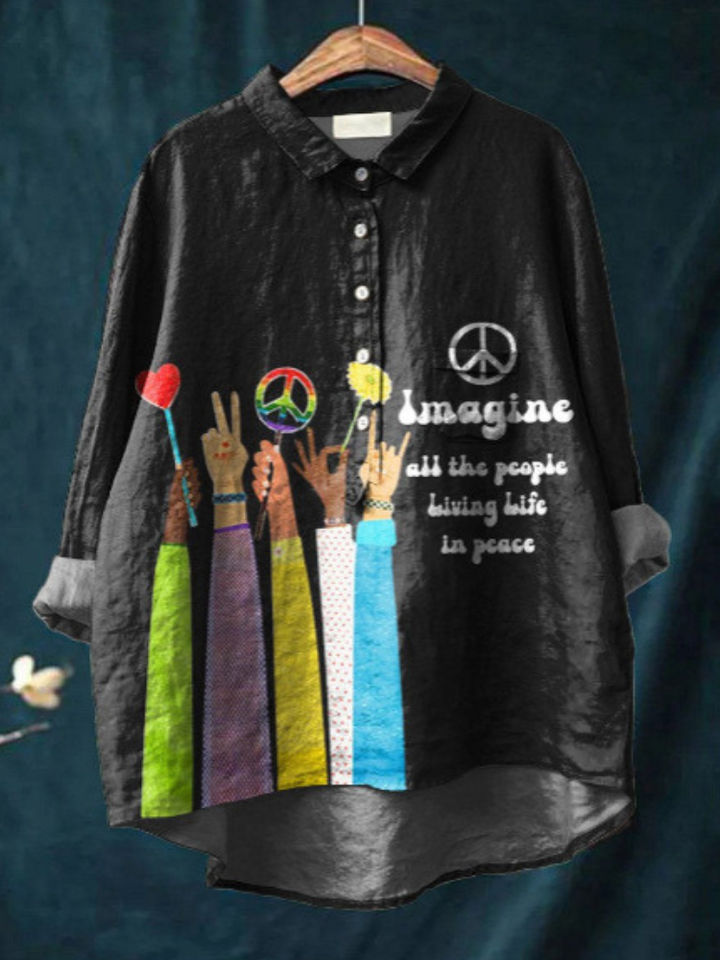 Barış Hippie Sanat T-Shirt