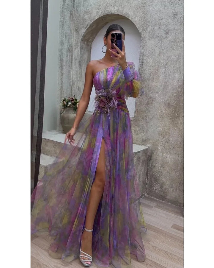 Juliet™ – Tek Omuzlu Çiçekli Elbise