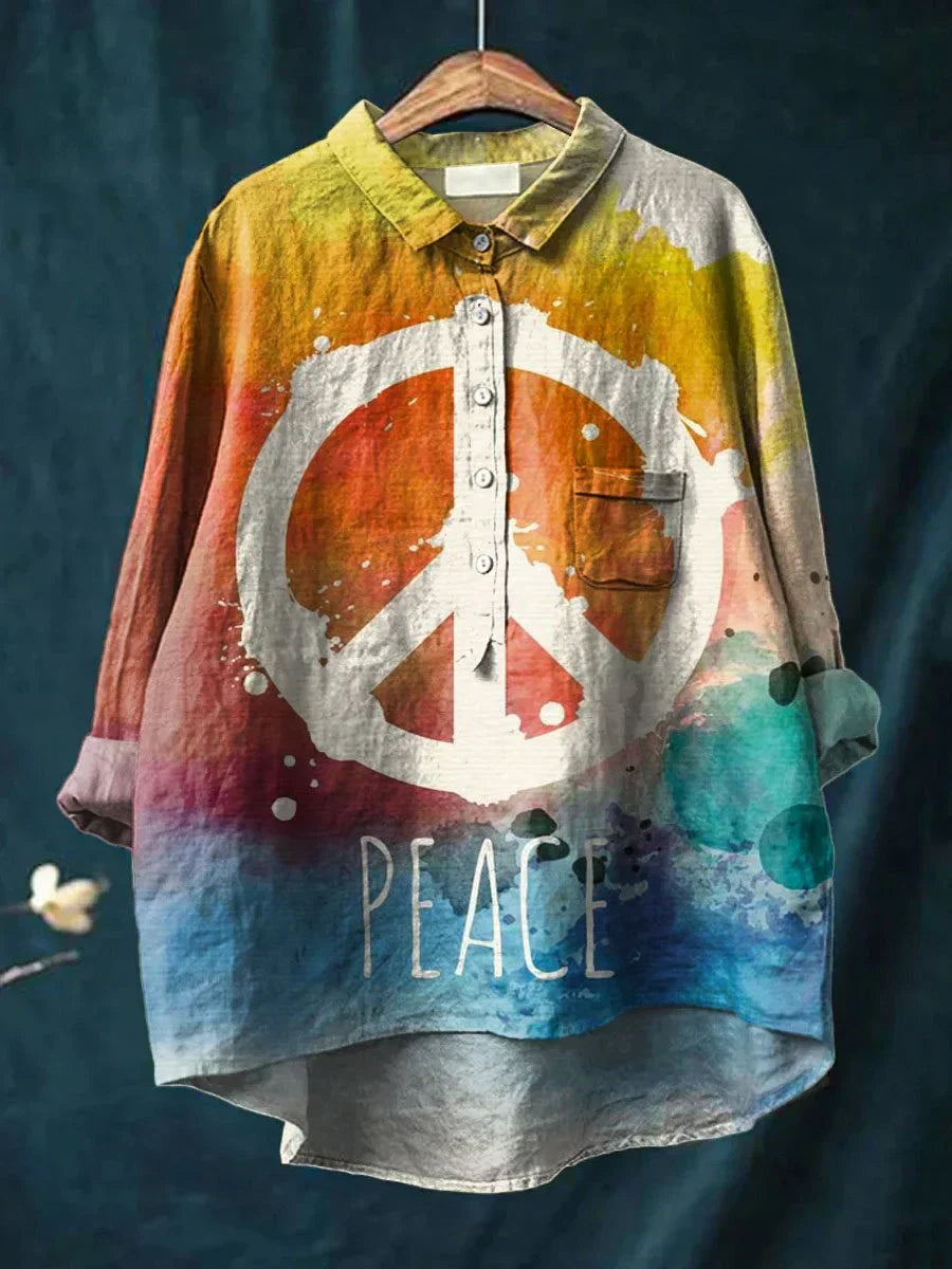 Barış Hippie Sanat T-Shirt