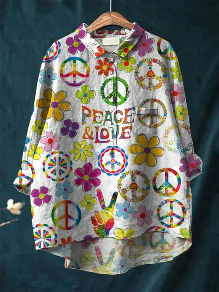 Barış Hippie Sanat T-Shirt