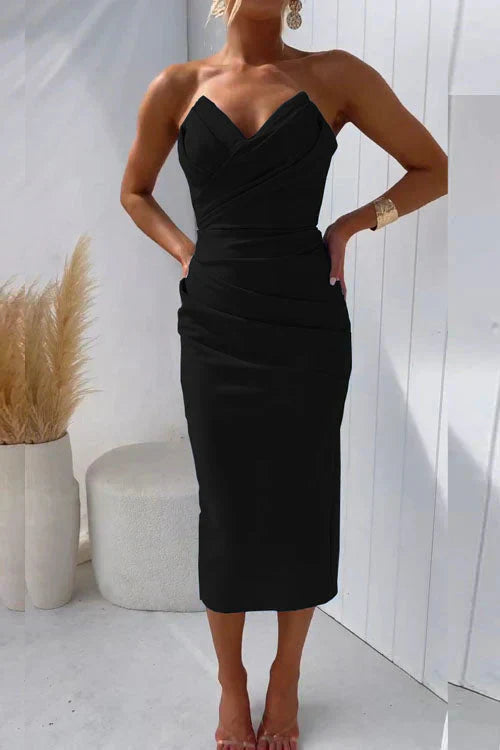 Rachel™ – Askısız Midi Elbise