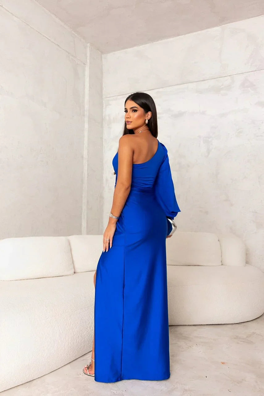 Elena™ – Tek Omuzlu Maxi Elbise