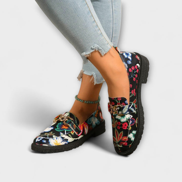 Orla – Çiçek Desenli Renkli Loafer