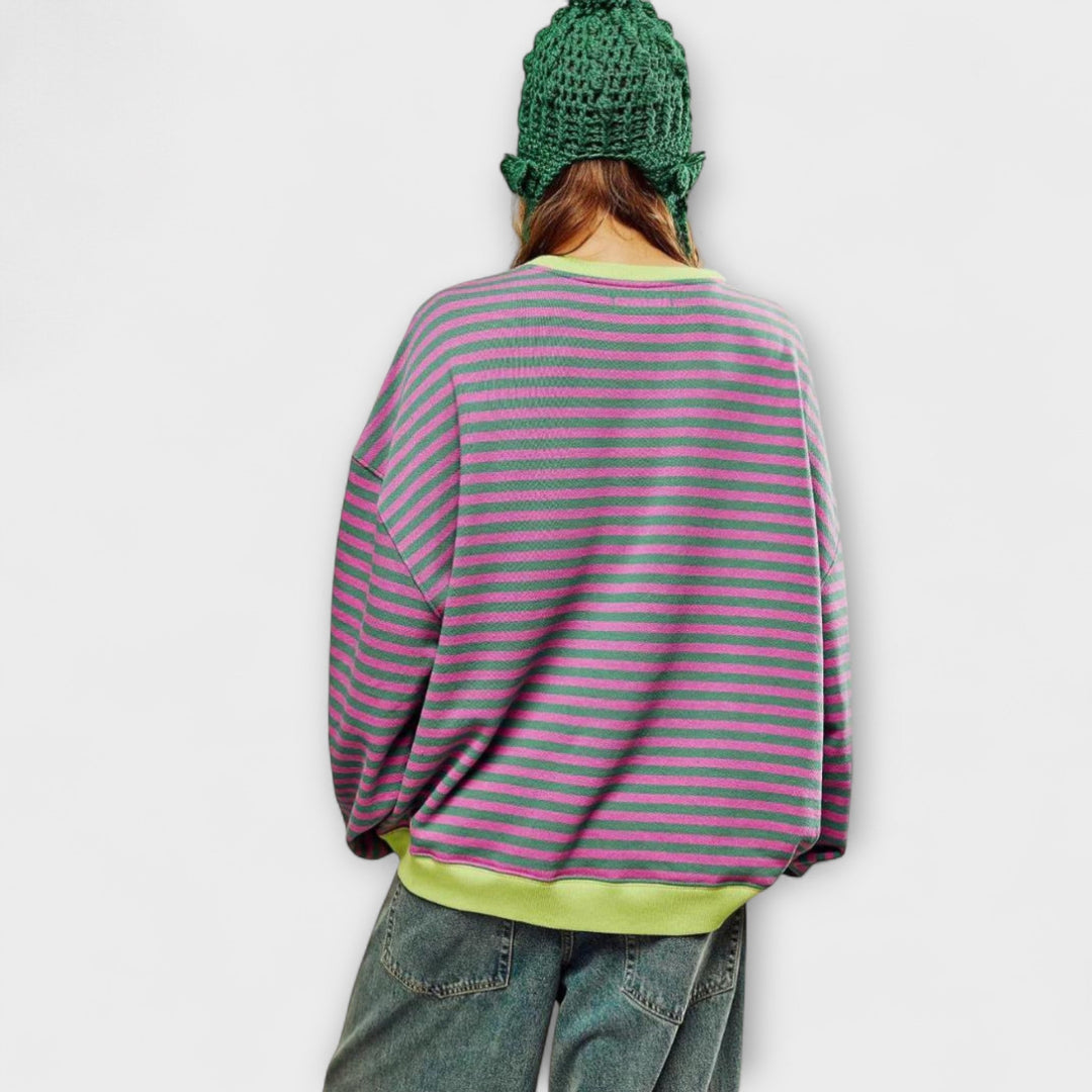 Mary - Çizgili Oversize Kazak