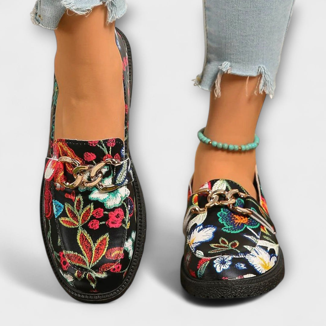 Orla – Çiçek Desenli Renkli Loafer