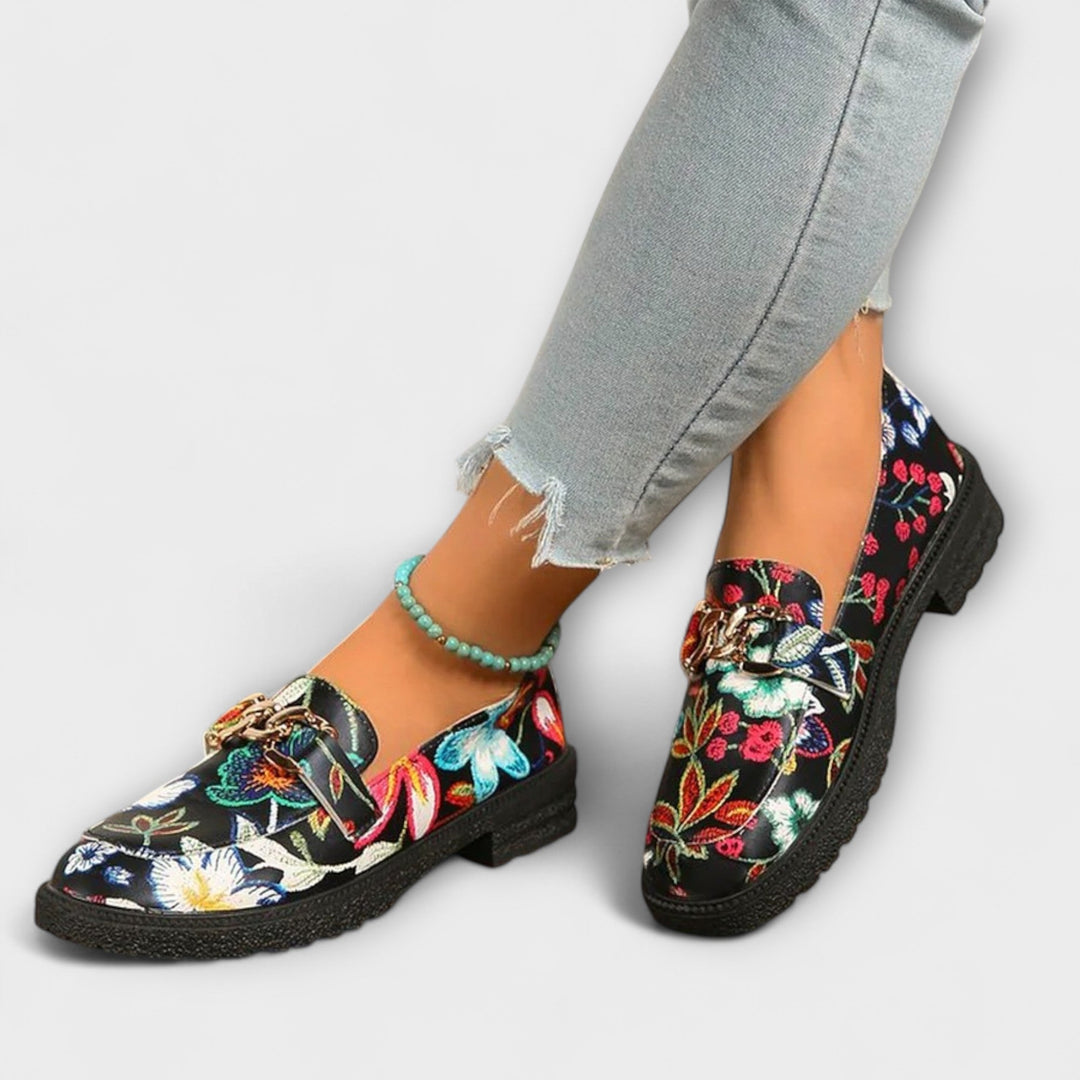 Orla – Çiçek Desenli Renkli Loafer