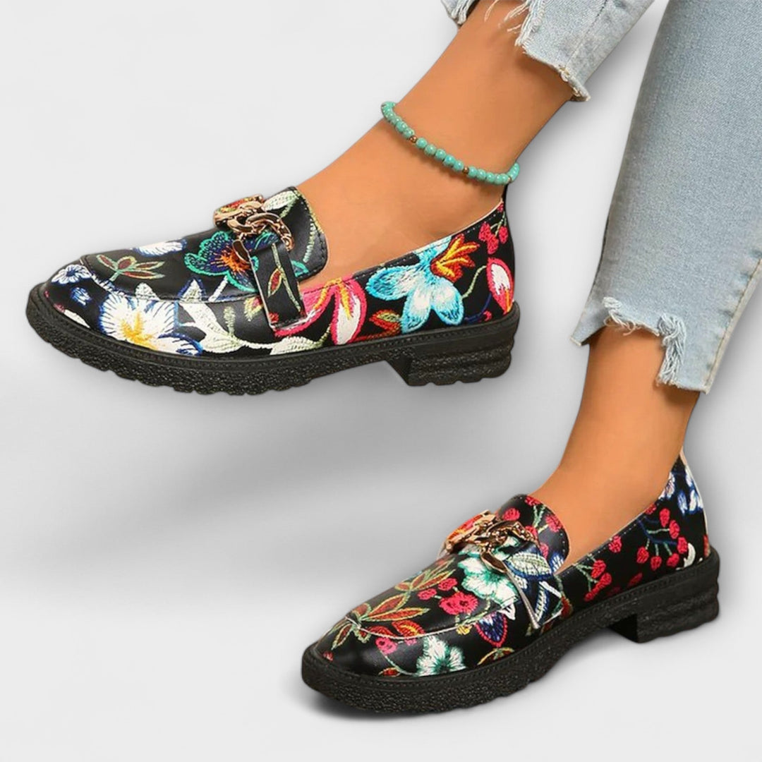 Orla – Çiçek Desenli Renkli Loafer