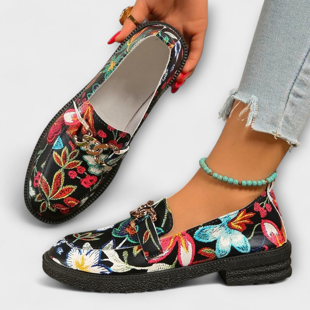 Orla – Çiçek Desenli Renkli Loafer
