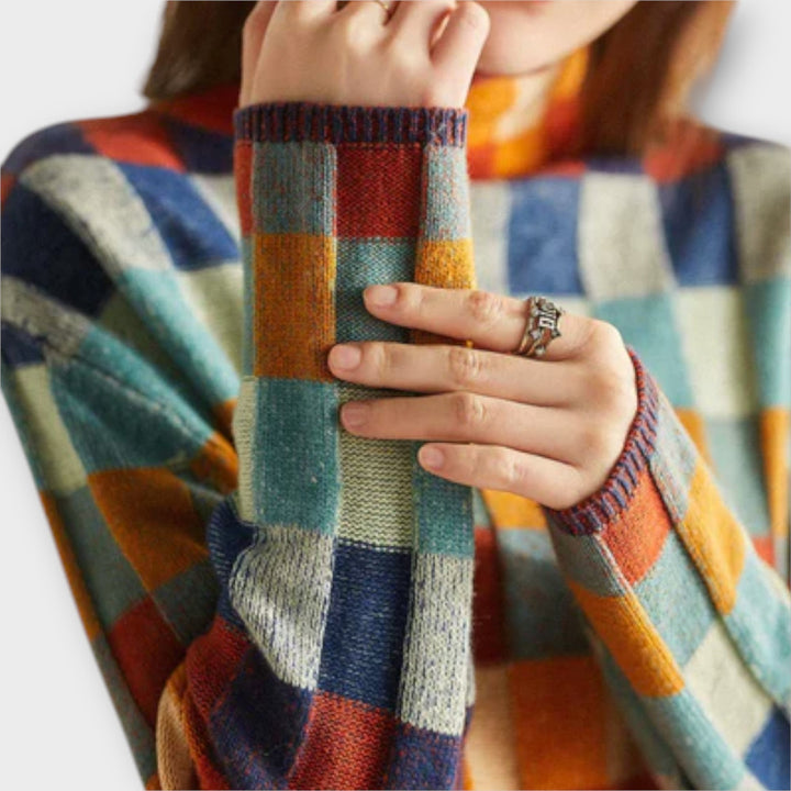 Erika - Patchwork Yüksek Yaka Kazak