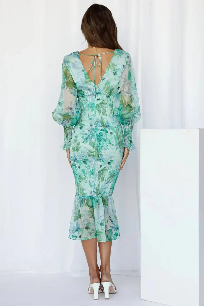 Miley™ – Çiçekli Midi Elbise