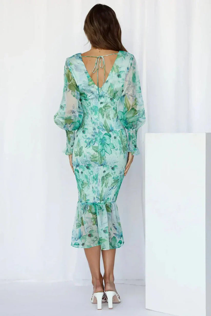 Miley™ – Çiçekli Midi Elbise