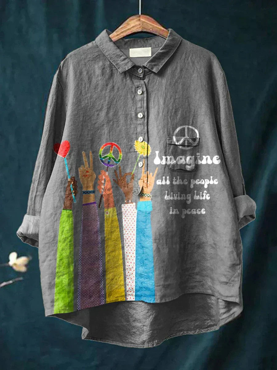 Barış Hippie Sanat T-Shirt