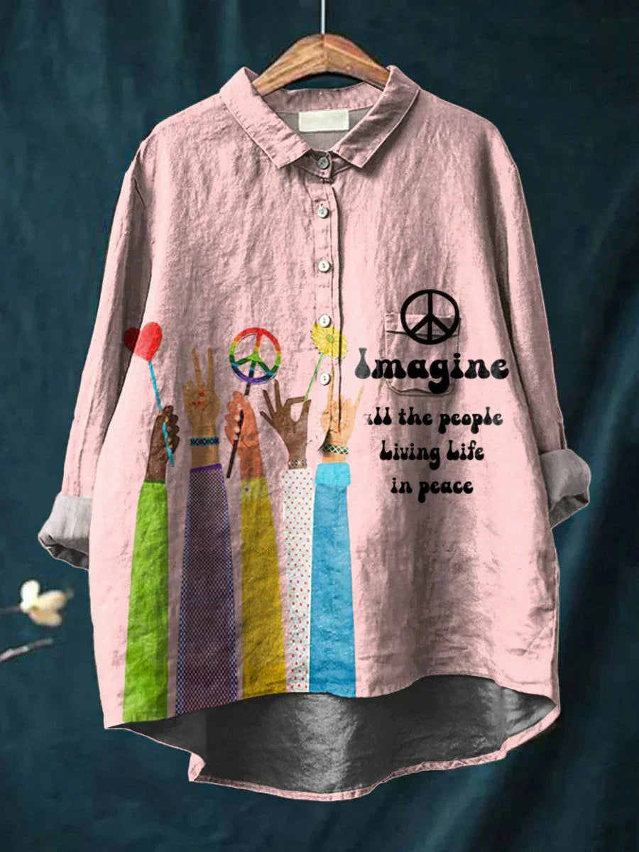 Barış Hippie Sanat T-Shirt