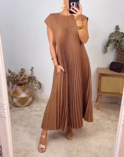 Valerie™ – Plise Maxi Elbise